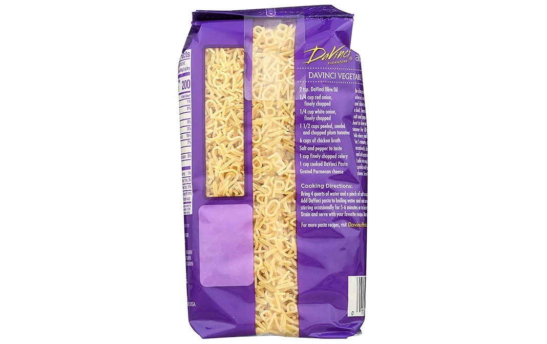 Davinci Alphabets ABC XYZ Durum Wheat Semolina   Pack  340 grams
